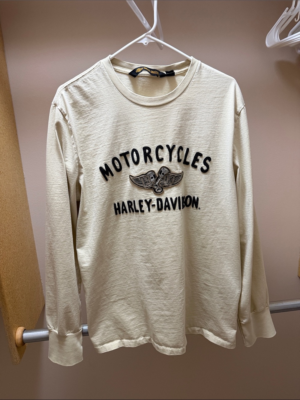 Harley-Davidson Men's Cream Long Sleeve 'Motorcycles' Shirt